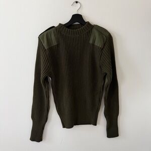 DSCP Valor Collection Mens 38 Wool Service Sweater Olive Green Military Ribbed